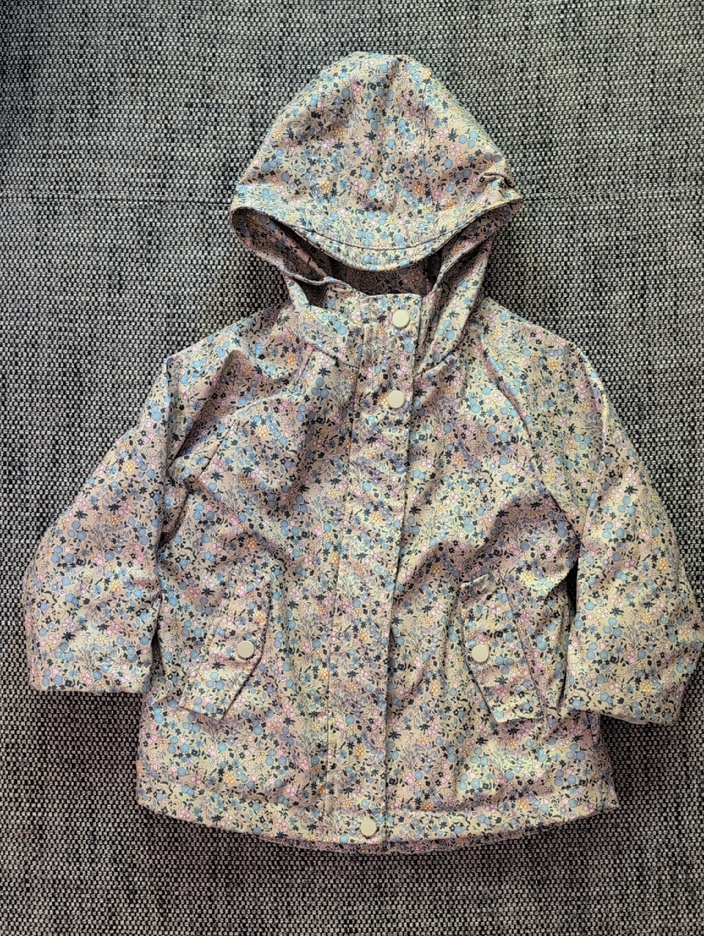 Zara Girls' Floral Hooded Raincoat - Pink Multicolor